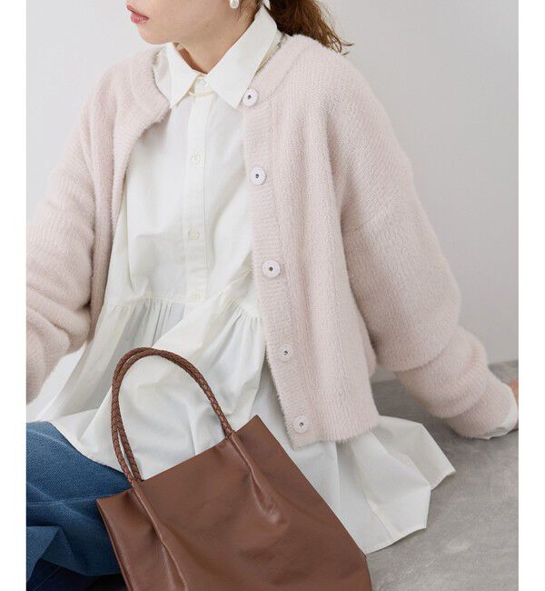 Rope&rsquo;Picnic「fluffy knitフラッフィーニット/ふわふわMIXフェザーニットカーディガン/洗濯機OK」|カーディガン|