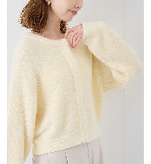 Rope&rsquo;Picnic「fluffy knitフラッフィーニット/ふわふわMIXフェザーニットカーディガン/洗濯機OK」|カーディガン|