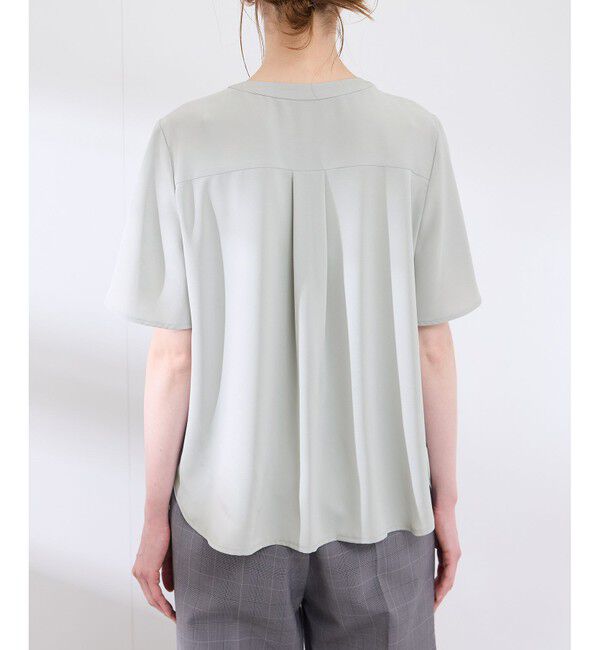 Rope&rsquo;Picnic「多機能ランダムタックハーフスリーブブラウス / 通勤にも」|シャツ・ブラウス|