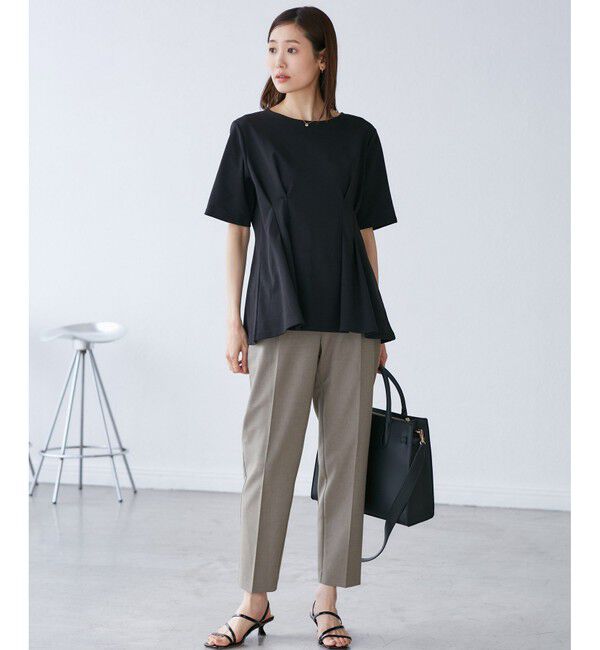 Rope&rsquo;Picnic「【UV対応】【リネンライク・シリーズ】テーパードパンツ/通勤・セットアップ対応」|チノ|