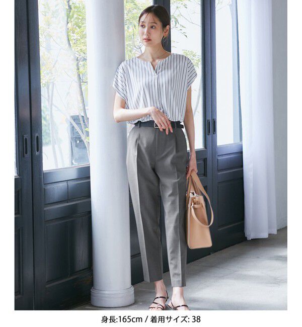 Rope&rsquo;Picnic「【UV対応】【リネンライク・シリーズ】テーパードパンツ/通勤・セットアップ対応」|チノ|