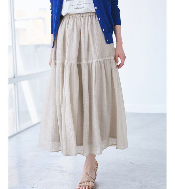 Rope&rsquo;Picnic「シアーティアードスカート」|スカート|ベージュ系(28)