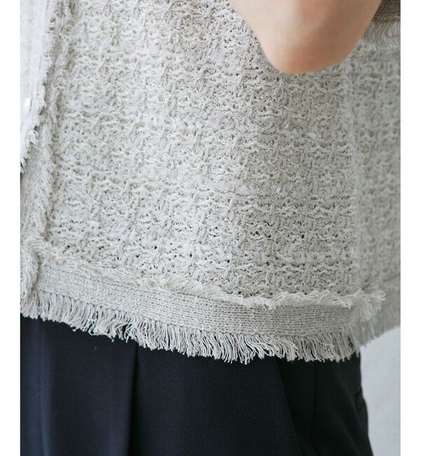 Rope&rsquo;Picnic「【サマー・ツイード】ハーフスリーブカーディガン」|カーディガン|