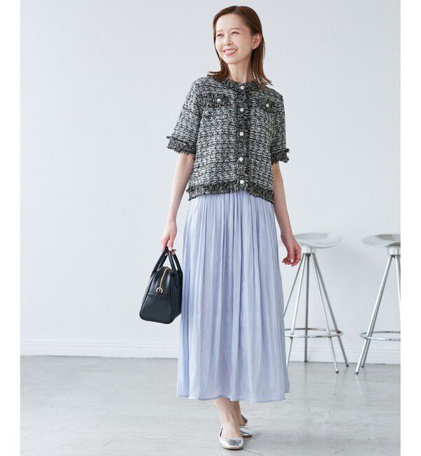 Rope&rsquo;Picnic「【サマー・ツイード】ハーフスリーブカーディガン」|カーディガン|