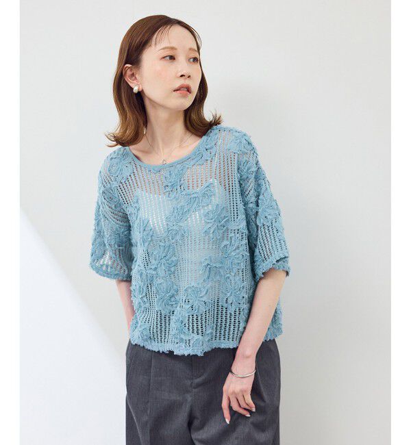 Rope&rsquo;Picnic「メッシュコード刺繍プルオーバー」|Tシャツ・カットソー|