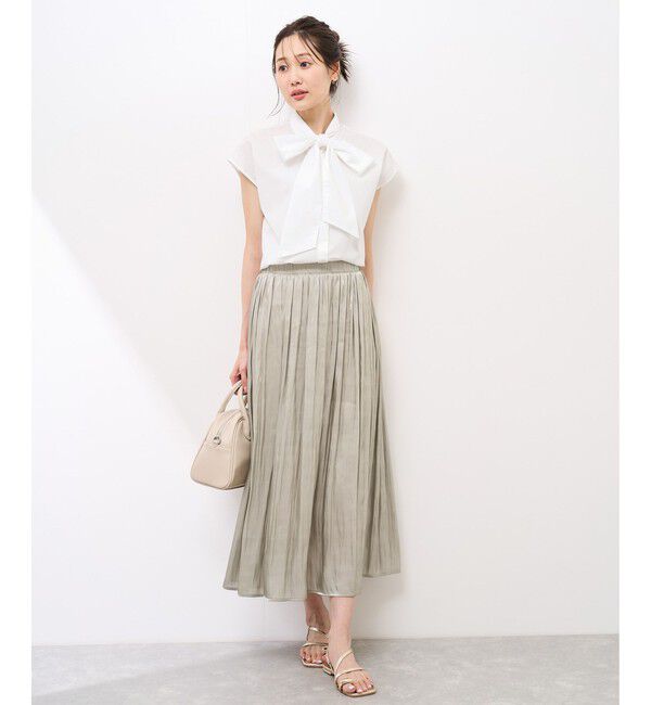 Rope&rsquo;Picnic「【防シワ】リボンフレンチスリーブシャツ」|シャツ・ブラウス|