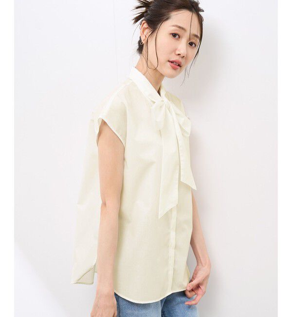 Rope&rsquo;Picnic「【防シワ】リボンフレンチスリーブシャツ」|シャツ・ブラウス|