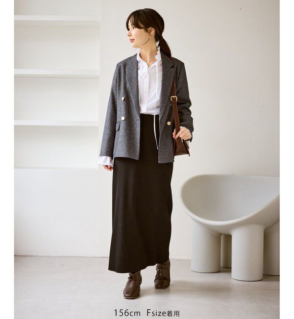 Rope&rsquo;Picnic「【低身長・小柄さんサイズ】レディハンサムシリーズ ウールライク金ボタンジャケット(半裏地)」|テーラードジャケット|