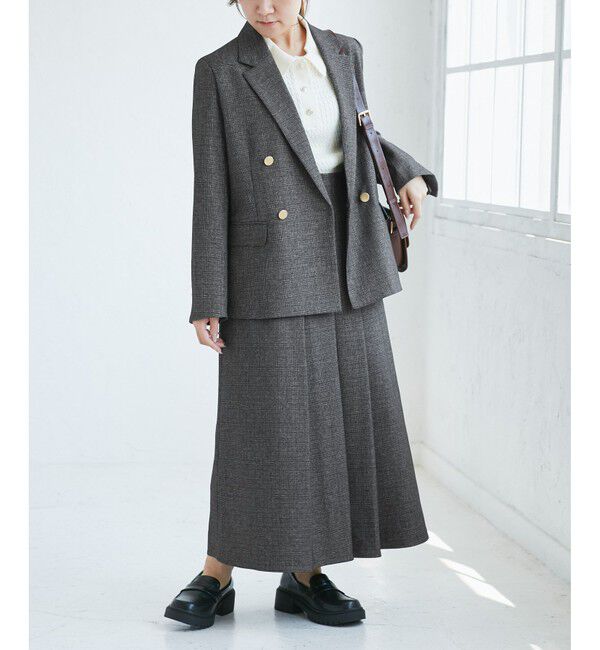 Rope&rsquo;Picnic「【低身長・小柄さんサイズ】レディハンサムシリーズ ウールライク金ボタンジャケット(半裏地)」|テーラードジャケット|