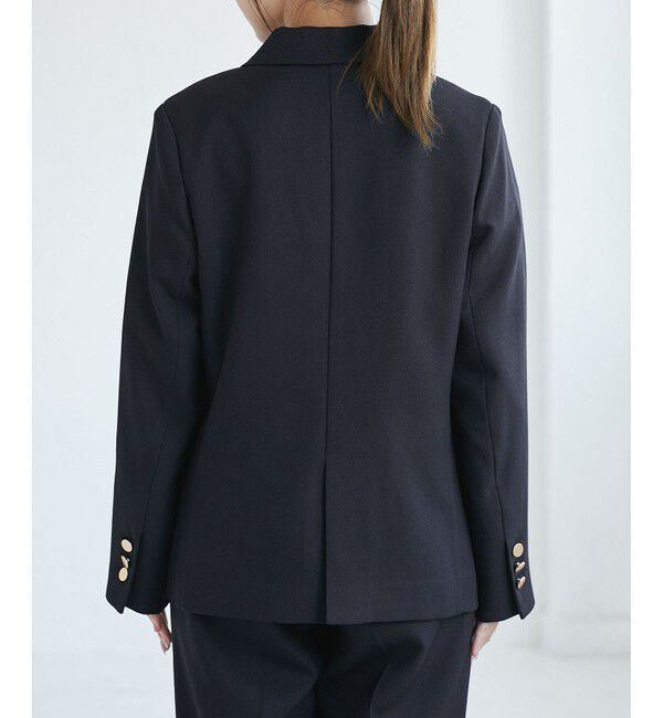 Rope&rsquo;Picnic「【低身長・小柄さんサイズ】レディハンサムシリーズ ウールライク金ボタンジャケット(半裏地)」|テーラードジャケット|