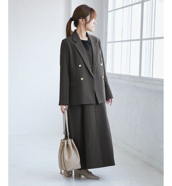 Rope&rsquo;Picnic「【低身長・小柄さんサイズ】レディハンサムシリーズ ウールライク金ボタンジャケット(半裏地)」|テーラードジャケット|
