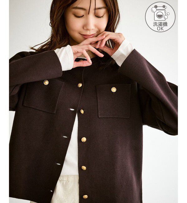 Rope&rsquo;Picnic「ミラノリブ金ボタンニットカーディガン」|カーディガン|ブラウン(20)