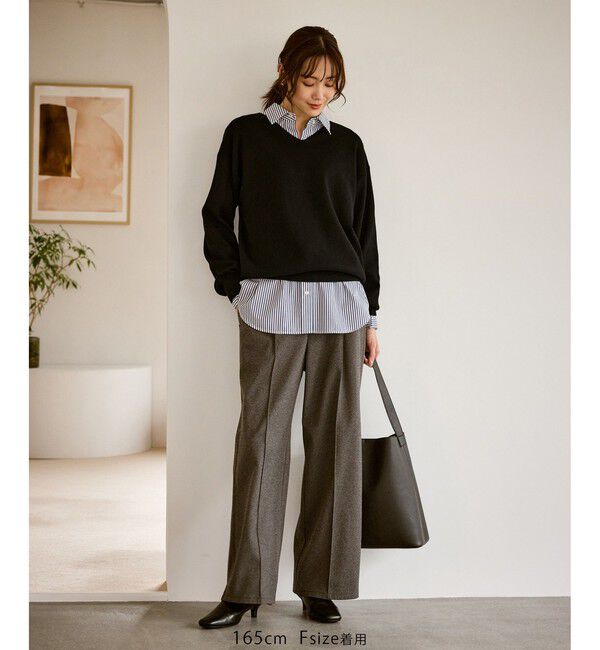 Rope&rsquo;Picnic「マシュマロニットVネックプルオーバー/イージーケア・リンクコーデ」|ニット・セーター|