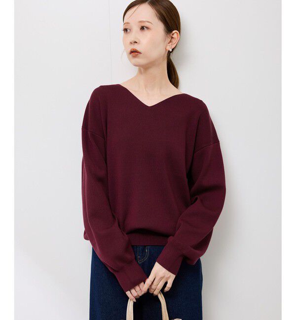Rope&rsquo;Picnic「マシュマロニットVネックプルオーバー/イージーケア・リンクコーデ」|ニット・セーター|