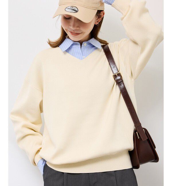 Rope&rsquo;Picnic「マシュマロニットVネックプルオーバー/イージーケア・リンクコーデ」|ニット・セーター|