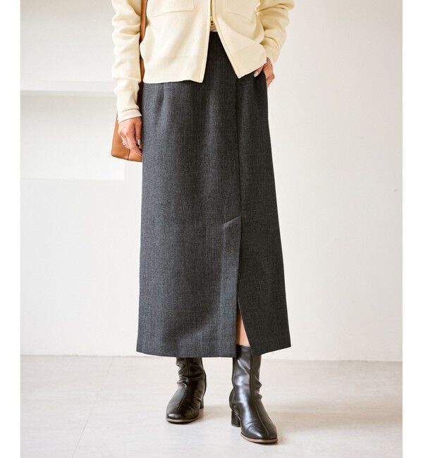 Rope&rsquo;Picnic「スリートーンツイードスカート/セットアップ対応」|スカート|チャコール(06)