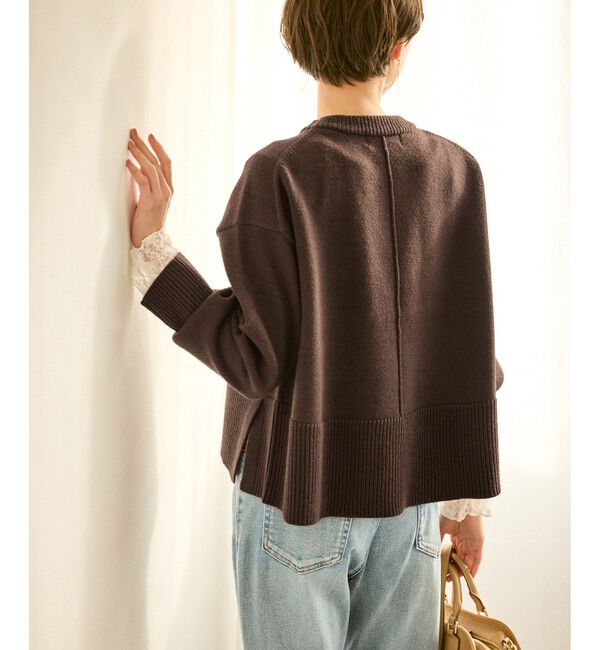 Rope&rsquo;Picnic「【新色追加】着丈が選べるクルーネックサイドスリットニットプルオーバー/イージーケア」|ニット・セーター|