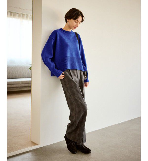 Rope&rsquo;Picnic「【新色追加】着丈が選べるクルーネックサイドスリットニットプルオーバー/イージーケア」|ニット・セーター|