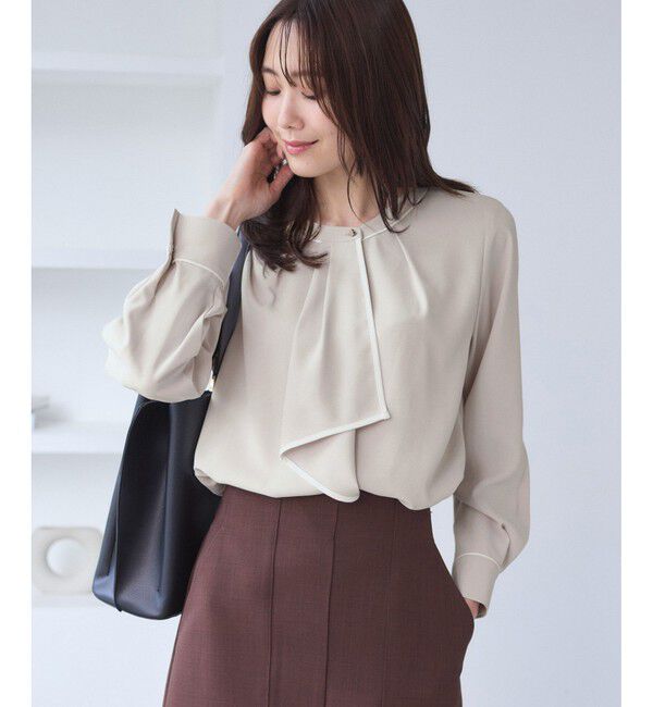 Rope&rsquo;Picnic「【WEB限定】配色ボウタイ風ブラウス」|シャツ・ブラウス|