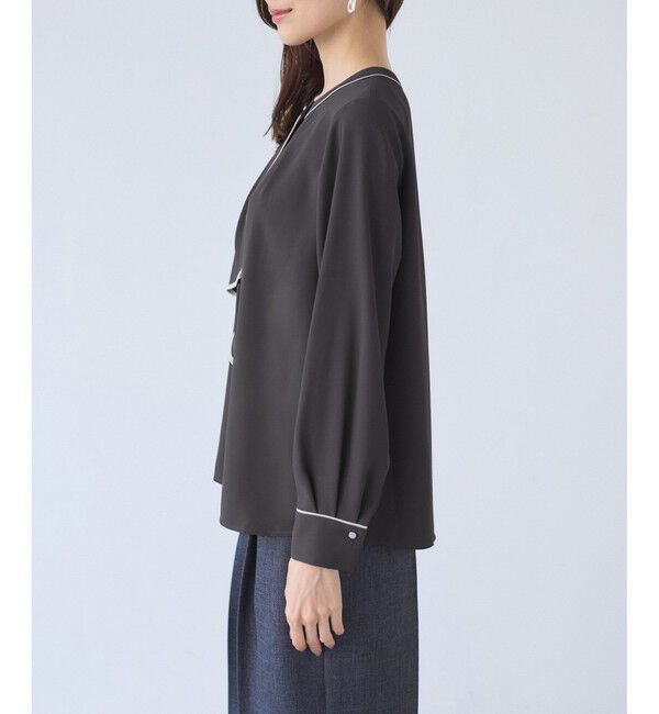 Rope&rsquo;Picnic「【WEB限定】配色ボウタイ風ブラウス」|シャツ・ブラウス|