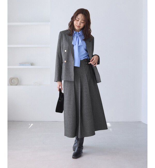 Rope&rsquo;Picnic「レディハンサムシリーズ ウールライク金ボタンジャケット(総裏地)/セットアップ対応」|テーラードジャケット|