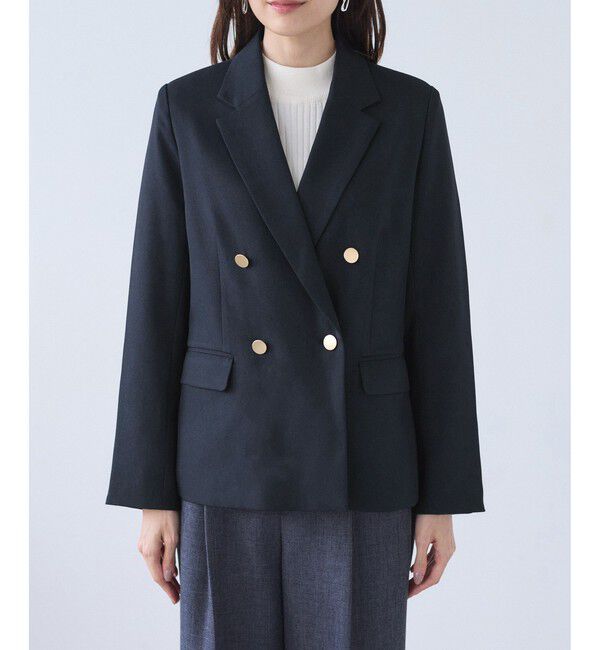 Rope&rsquo;Picnic「レディハンサムシリーズ ウールライク金ボタンジャケット(総裏地)/セットアップ対応」|テーラードジャケット|