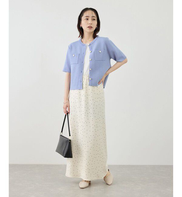 Rope&rsquo;Picnic「ミラノリブ金ボタン半袖カーディガン」|カーディガン|