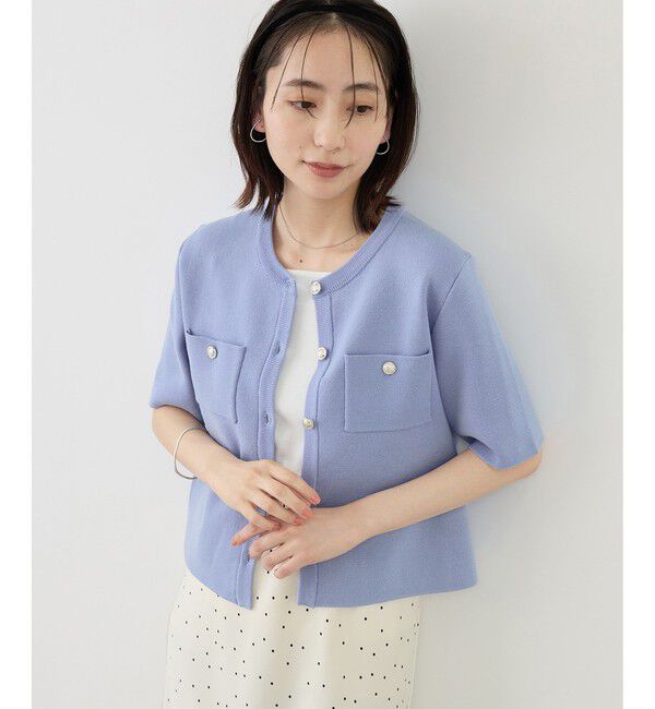 Rope&rsquo;Picnic「ミラノリブ金ボタン半袖カーディガン」|カーディガン|