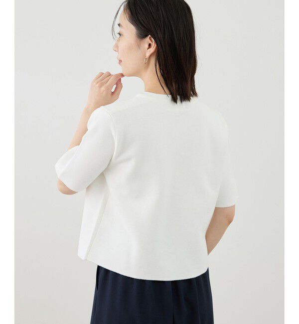 Rope&rsquo;Picnic「ミラノリブ金ボタン半袖カーディガン」|カーディガン|