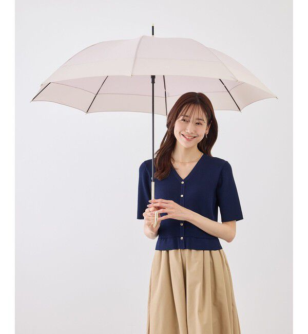 ROPE PICNIC PASSAGE「【Wpc.】切り継ぎプレーン長傘/晴雨兼用・UVカット」|傘|ピンク(63)