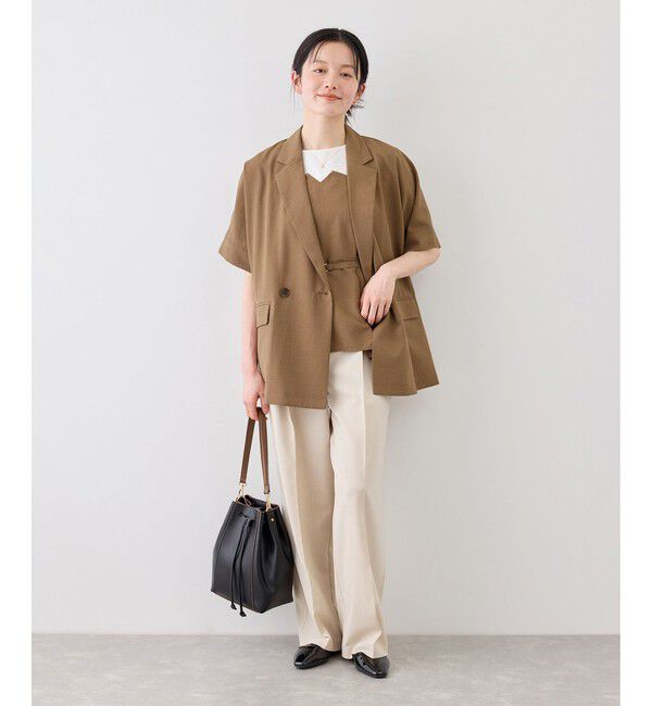 Rope&rsquo;Picnic「エアリーリネンライク ドッキングカットトップス/UVカット」|Tシャツ・カットソー|