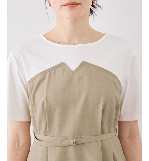 Rope&rsquo;Picnic「エアリーリネンライク ドッキングカットトップス/UVカット」|Tシャツ・カットソー|