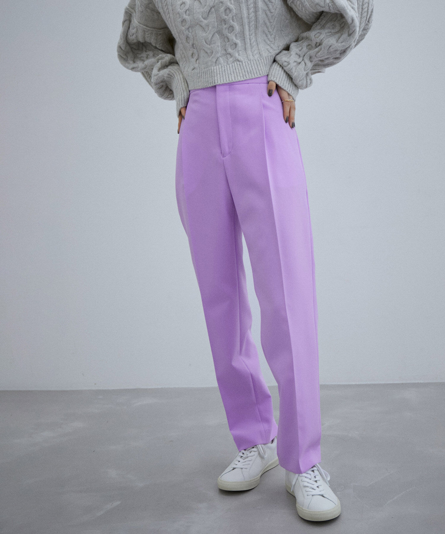 ADAM ET ROPE'「【サステナブル】スリムスラックス」|スラックス|ラベンダー(52)