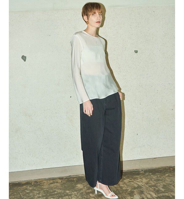 ADAM ET ROPE'「【EMOELLE】ウォッシャブルキュプラブラウス」|シャツ・ブラウス|