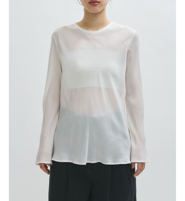 ADAM ET ROPE'「【EMOELLE】ウォッシャブルキュプラブラウス」|シャツ・ブラウス|