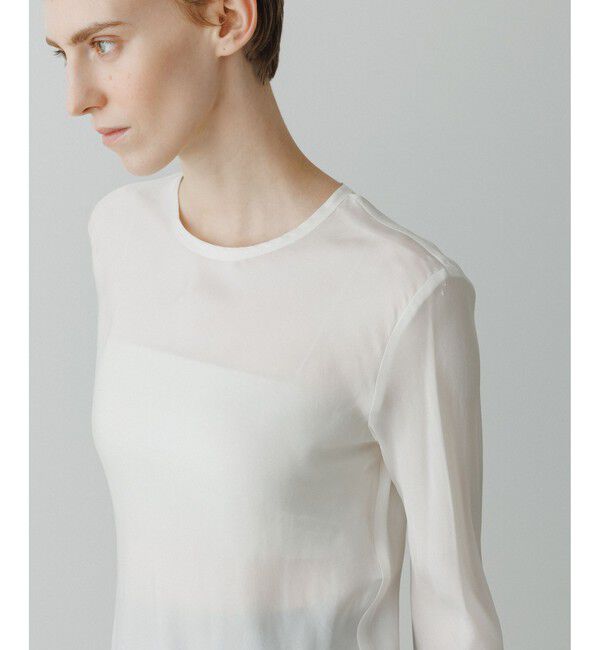 ADAM ET ROPE'「【EMOELLE】ウォッシャブルキュプラブラウス」|シャツ・ブラウス|