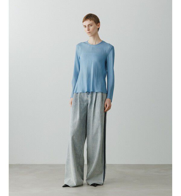 ADAM ET ROPE'「【EMOELLE】ウォッシャブルキュプラブラウス」|シャツ・ブラウス|