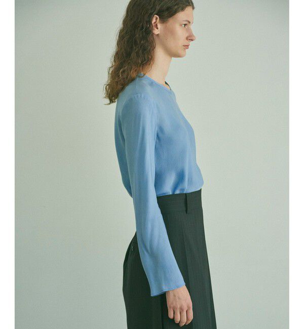 ADAM ET ROPE'「【EMOELLE】ウォッシャブルキュプラブラウス」|シャツ・ブラウス|