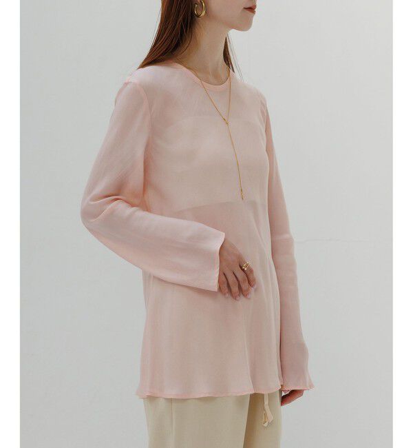ADAM ET ROPE'「【EMOELLE】ウォッシャブルキュプラブラウス」|シャツ・ブラウス|