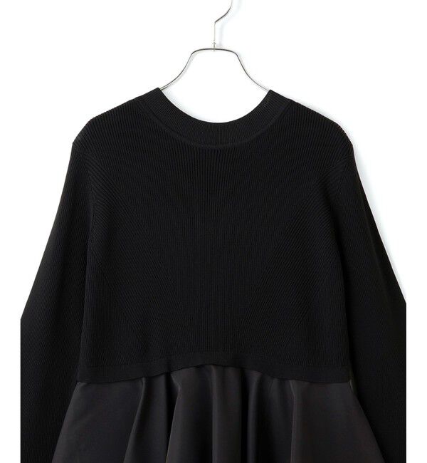 ADAM ET ROPE'「【サステナブル】ペプラムコンビニットワンピース/オケージョン対応」|ワンピース|