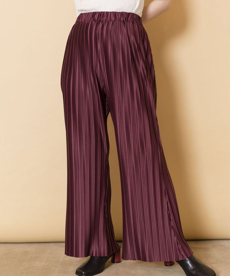  「プリーツセミフレアーパンツ」|その他|WINE