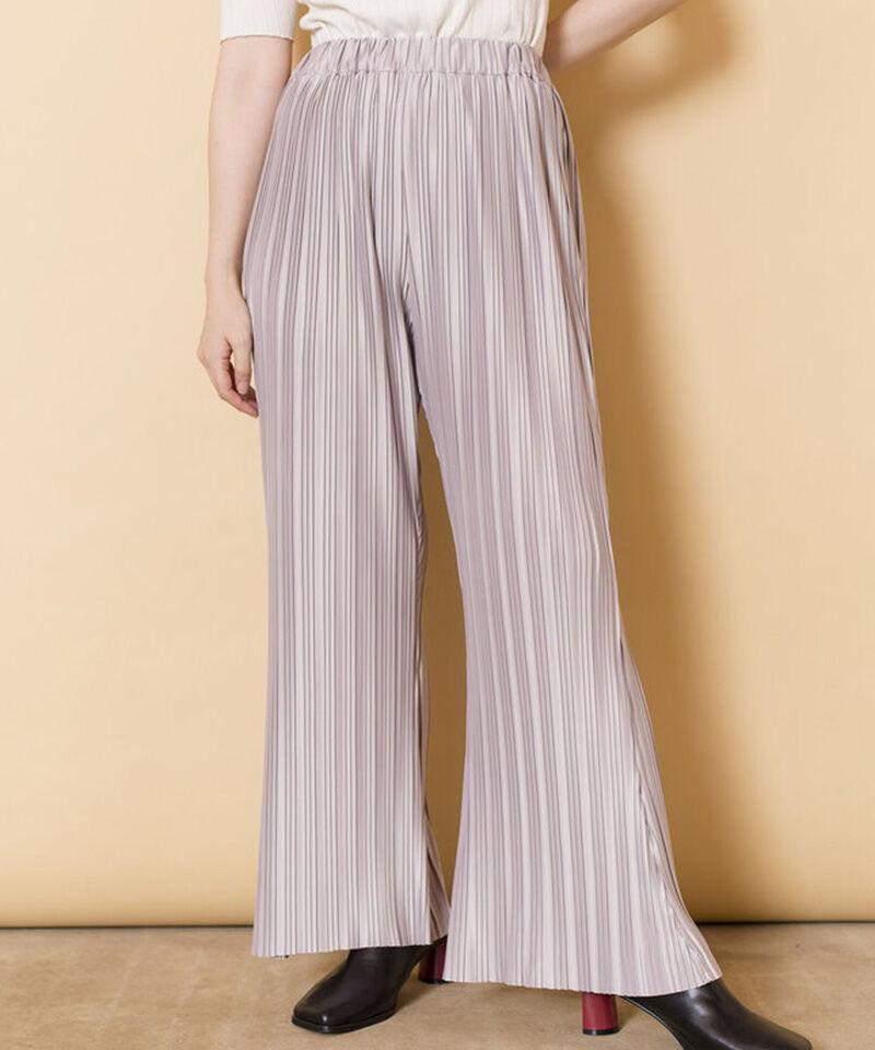  「プリーツセミフレアーパンツ」|その他|L .GRAY