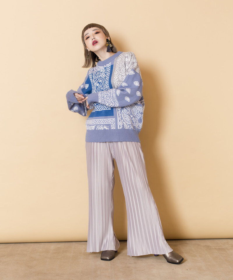  「プリーツセミフレアーパンツ」|その他|