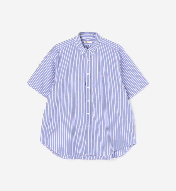 GYMPHLEX「Gymphlex | コットンポプリン ボタンダウン半袖シャツ STRIPE MEN」|シャツ・ブラウス|