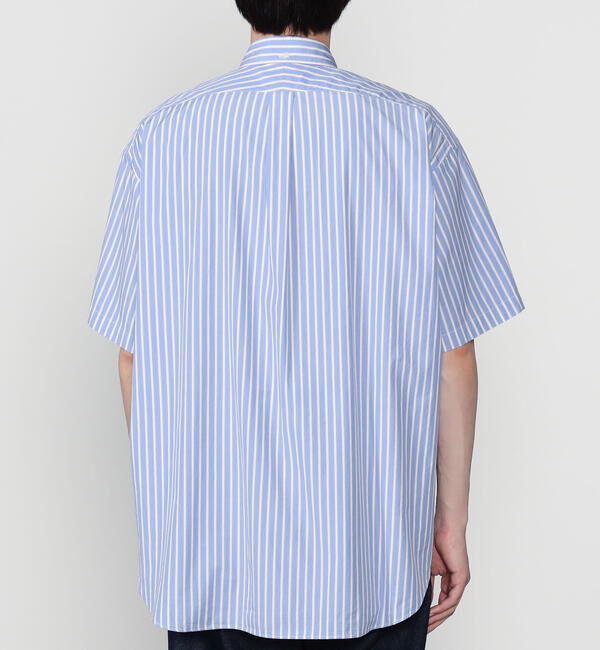 GYMPHLEX「Gymphlex | コットンポプリン ボタンダウン半袖シャツ STRIPE MEN」|シャツ・ブラウス|