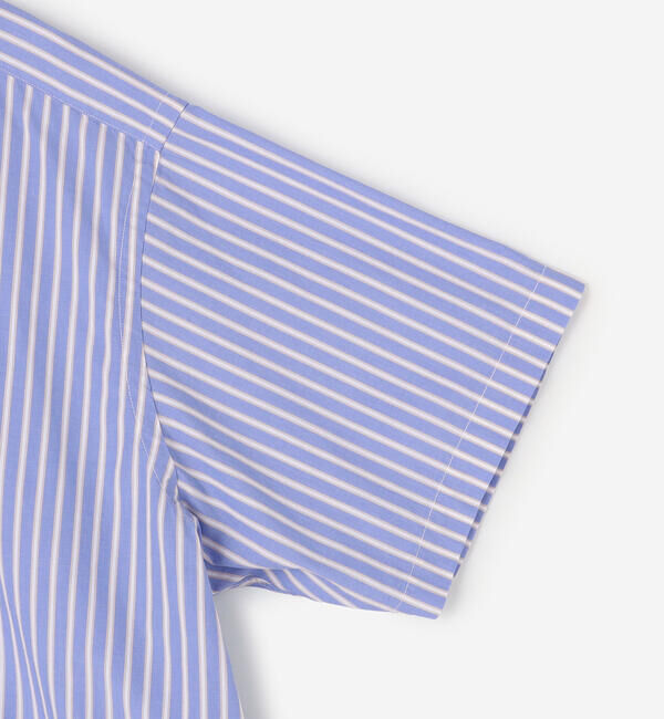 GYMPHLEX「Gymphlex | コットンポプリン ボタンダウン半袖シャツ STRIPE MEN」|シャツ・ブラウス|