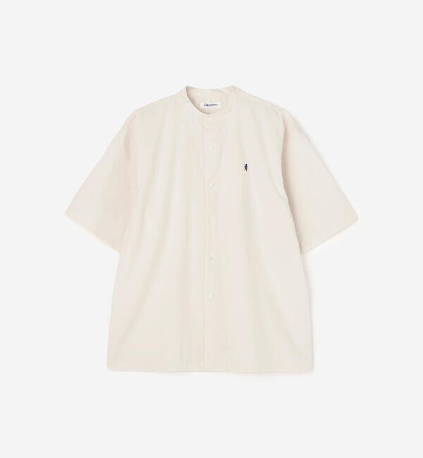 GYMPHLEX「Gymphlex | ストレッチタイプライター バンドカラー半袖シャツ MEN」|シャツ・ブラウス|ECRU