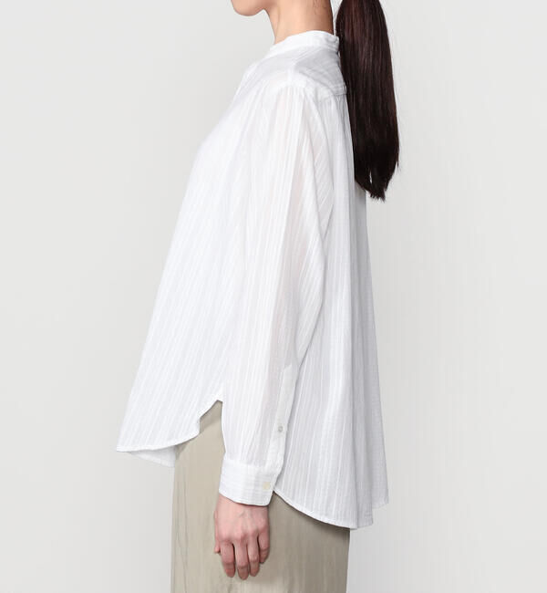  「INDIA INDUSTRY | コットンドビー バンドカラーシャツ WOMEN」|シャツ・ブラウス|