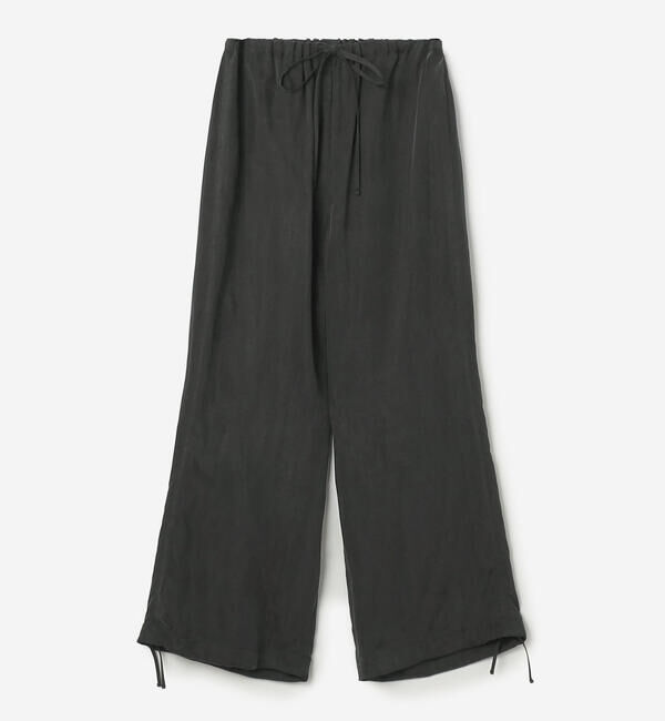 LE GLAZIK「LE GLAZIK | キュプラ エラスティックパンツ SOLID WOMEN」|チノ|CHARCOAL