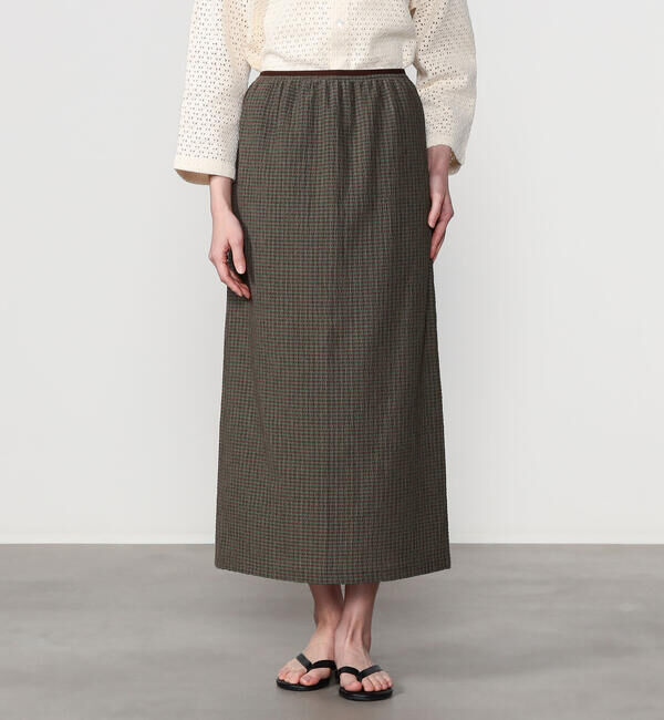  「BRACCAE | シャーリング タイトスカート WOMEN」|スカート|BROWN系1